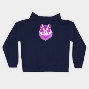 Geometric Pink Wolf Kids Hoodie